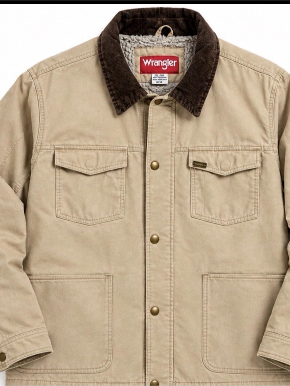 Wrangler Tan Field Jacket with Brown Corduroy Collar